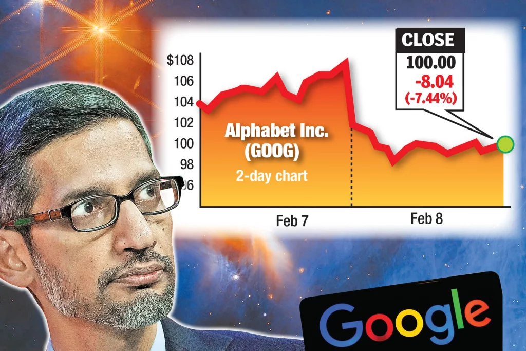 Ações da Alphabet despencam 8% com as primeiras impressões da sua nova Inteligência Artificial, o Bard 